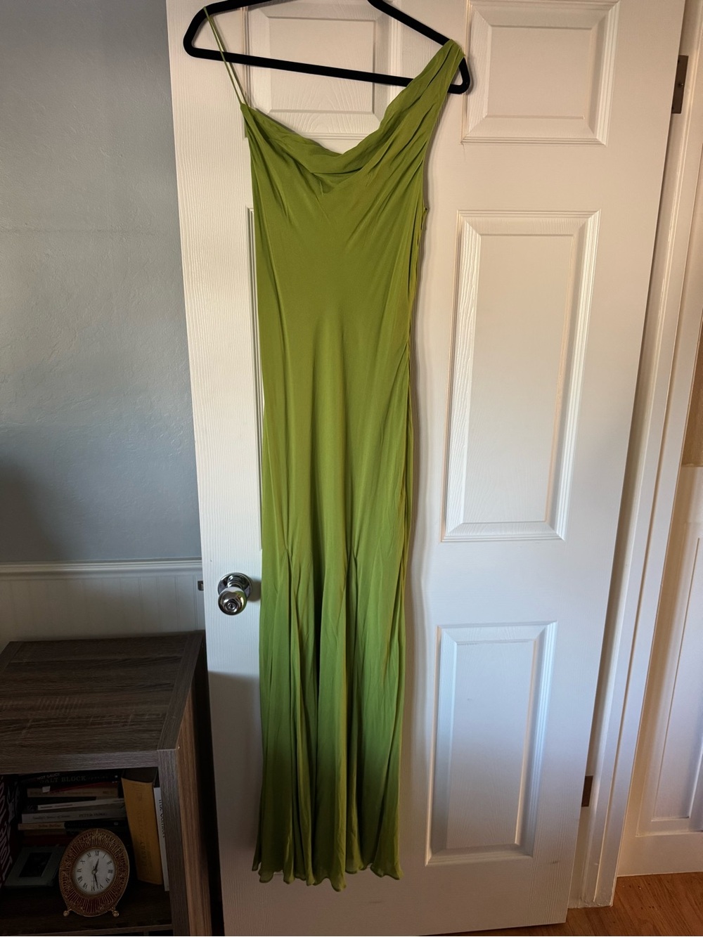 J. Crew One-Shoulder Dress in Olive Green